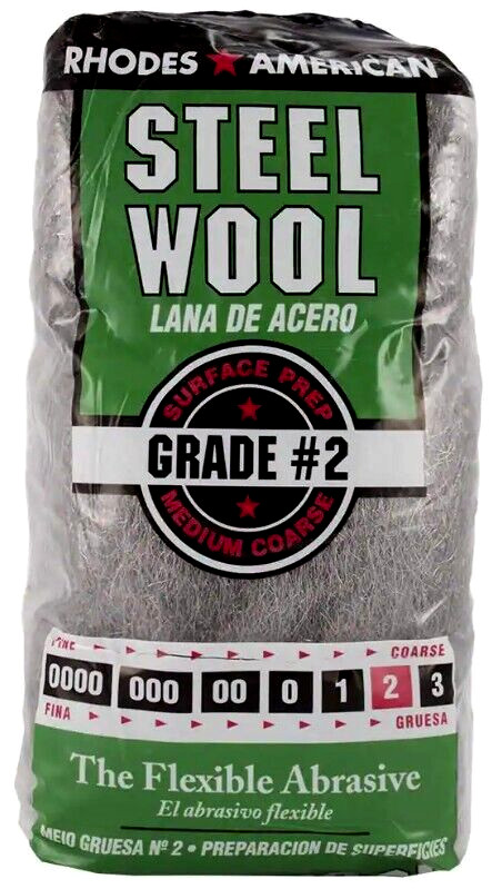 Homax Rhodes American Steel Wool Medium Coarse Grade #2 – 12 Pad