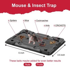 Glue Mouse Traps Indoor for Home -12 Pack Sticky MouseTraps black
