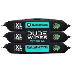 DUDE Wipes Flushable – 3 Pack, 144 Count – 48 (Pack of 3), White