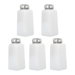 5pcs 8.5 Oz/250ml Alcohol Push Down Pump Dispenser Bottle Press, White