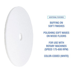 BWK4021WHI 21 In. Diameter Polishing Floor Pads – White (5/Carton)