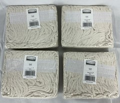4 Rubbermaid Commercial Value PRO #16 16 Oz. Mop Heads Cut-End Cotton Mop Heads