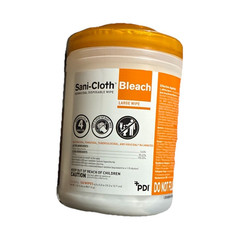 PDI Sani-Cloth Bleach Disinfecting Wipes, Multi-Surface Canister, EPA 9480-8