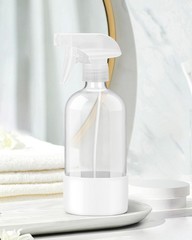 Rionisor Glass Spray Bottles with Silicone Sleeve 16 Ounces, White
