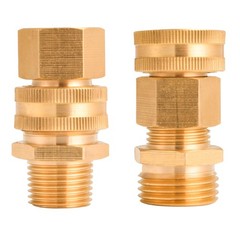 M MINGLE Garden Hose Adapter, 3/4 Inch GHT to 1/2 3/4″ 1/2″ NPT, Gold