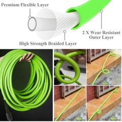 25ft 3/8″ Pressure Washer Hose Green Super Flexible Kink Free Extension 3600psi