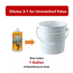 Rust Remover Soak Metal Cleaner Concentrate 32oz Makes 1Gal Tools Auto Safe