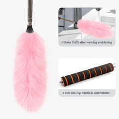 Ihufeather Lambs Wool Extendable Household Cleaning Duster 64 Wall Duster