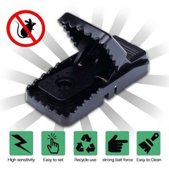Mouse Trap, Mice Traps That Work Best Snap for 6 Pack Traps, Black