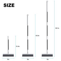 Floor Scrub Brush with Long Handle, Heavy-Duty Stiff Bristles, V-Shape White