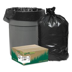Earthsense Can Liners, 45 gal, 40″ x 46″, Black, 10 Bags/Roll, 10 Rolls/Carton