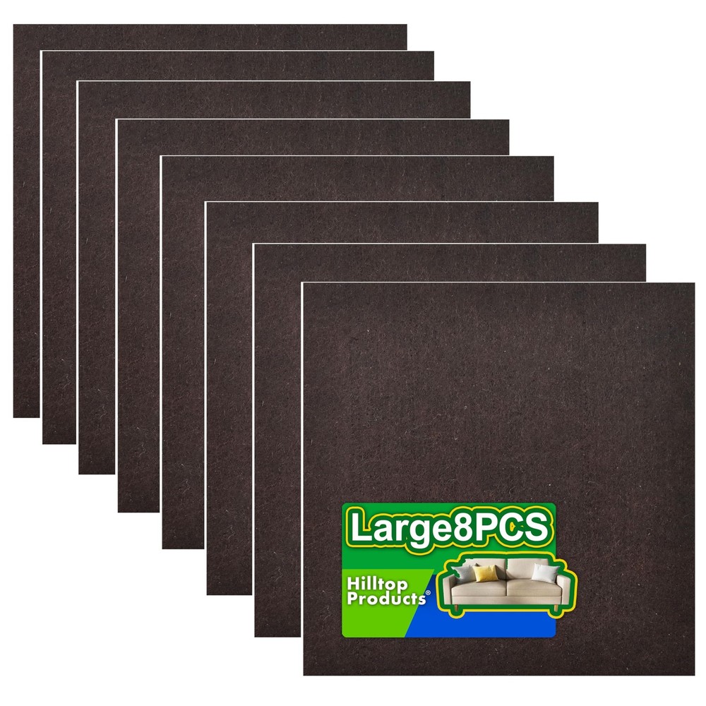 8 Pack – Brown Self Adhesive Square Furniture Felt 5 inches X 5 inches,