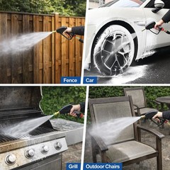 TOOLCY Pro Short Pressure Washer Gun 5000 PSI with 360° Gun, Black