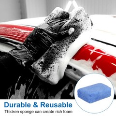8pcs Microfiber Car Wash Sponge 4.7″x3.2″ Non-Scratch Foam Applicator Blue
