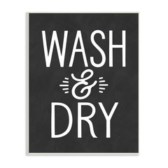 Stupell Industries Wash And Dry Vintage Cleaning Phrase Kitchen Laundry