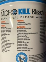 Medline Micro-Kill Bleach Germicidal Virucidal Bactericidal Fungicidal 7×8” Wipe