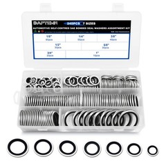 Daptemn 245 PCS SAE Bonded Sealing 1/8″ – 1″, 245PCS Black Seal Washers