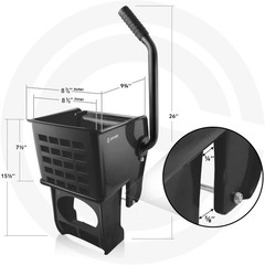 Side Press Wringer Replacement for Commercial Mop Bucket, 26 and 33 qt – Black