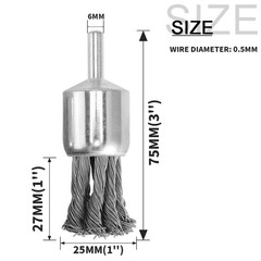 Wire Brush Wheel Cup Brush Set 3pcs,Wire Brush for Drill Coarse Carbon Steel