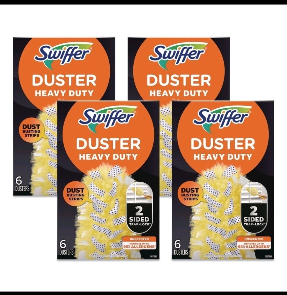 Swiffer 21620CT Dust Lock Fiber Heavy Duty Dusters Refill – Yellow (24/CT) New