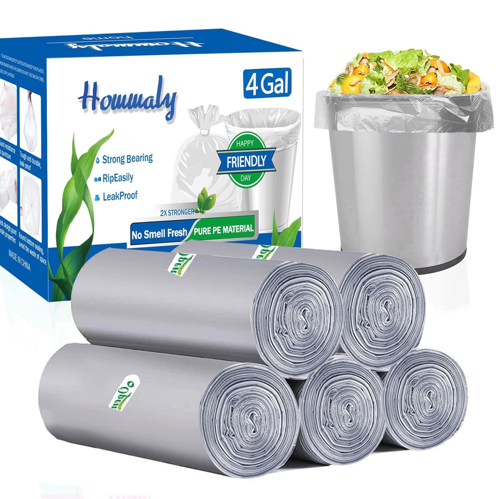 4 Gallon Trash Can Liners – Small Garbage Bags 250, Extra Strong, Fit 10-15 L…