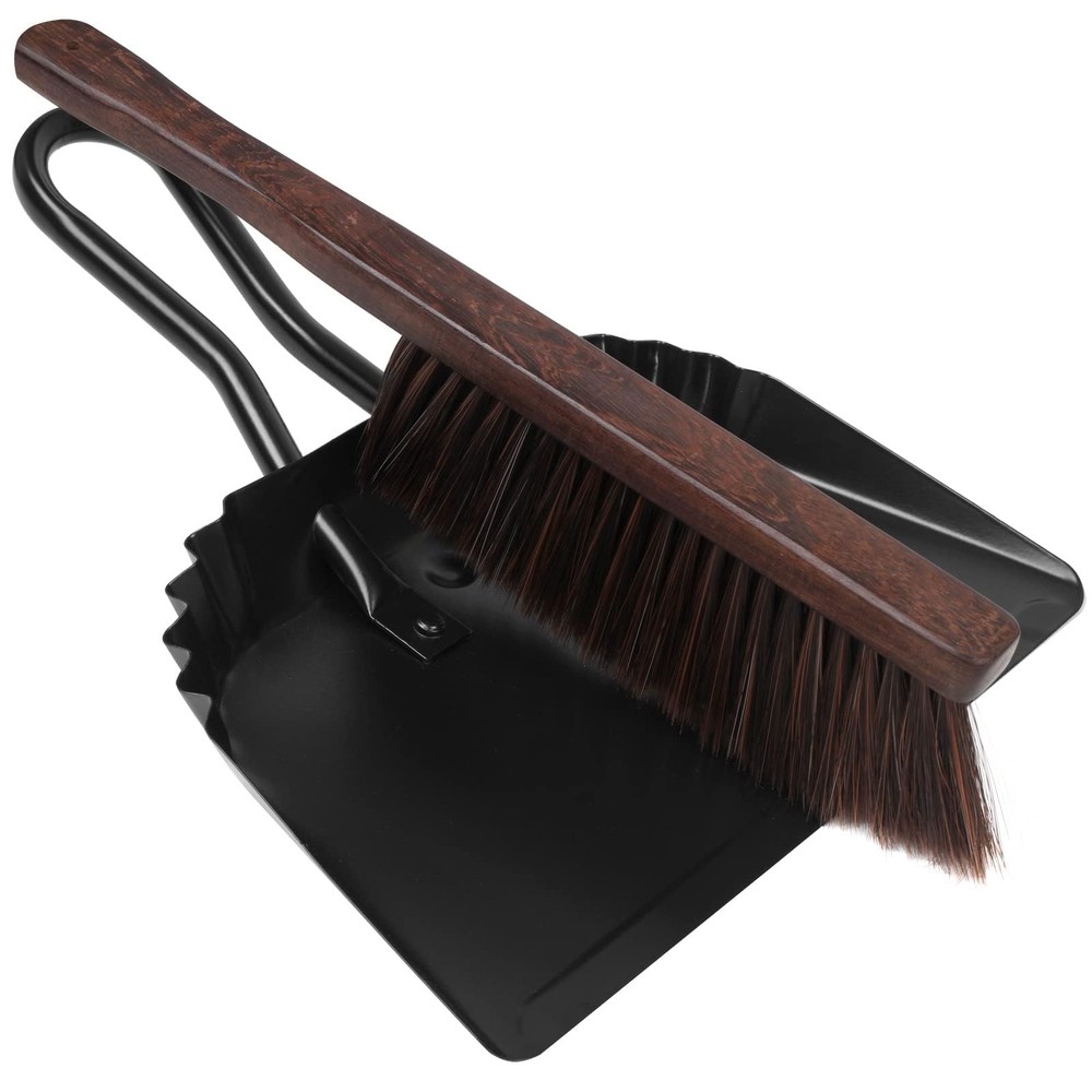Dust Pan and Brush Set-Handheld Dustpan brush 11.8*14.3 Inch, Black