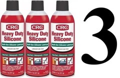 3 CRC Heavy Duty Silicone Lubricant Spray Cans 05174 Clear Colorless Liquid 11Oz