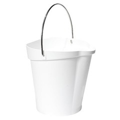 Vikan 56869 3 1/4 Gal Round Bucket, 12-3/4 In H, 12 4/5 In Dia, Black,