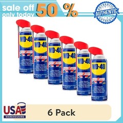 (6 pack) Classic WD-40 Formula, Multi-Use Product with Smart Straw Sprays 2 Ways