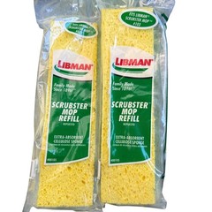 Lot of 2 Libman Scrubster Mop Refills #0105 Yellow Cellulose Sponge New