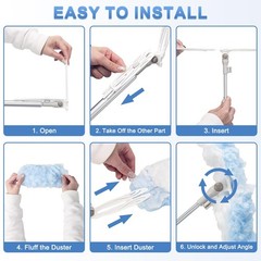 Kefanta Duster Refill Kit 6 Ft Super Extendable Handle Compatible Swiffer 360