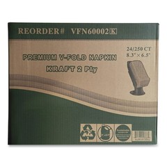 GEN VFN60002K Premium Interfold Pop-Up Dispenser Napkin – Brown (6000/CT) New