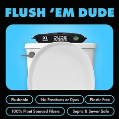💥400 DUDE WIPES XL💥 Flushable 8 X 50 = 400 Fragrance Free ☆FAST☆FREE☆SHIPPING☆