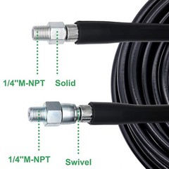 Sewer Jetter Kit 50FT for Pressure Washer, 5800PSI Drain 50 Feet, Black