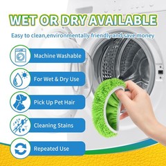 ZEHRAI 6Pcs Reusable Microfiber Mop Pads 10.3″ x 4.4″, Green 6 Pack