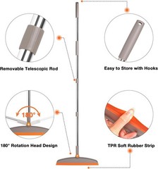 Silicone Air Broom,Multifunction Magic Broom with Long Gray Orange