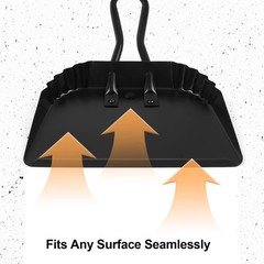 Dust Pan and Brush Set-Handheld Dustpan brush 11.8*14.3 Inch, Black