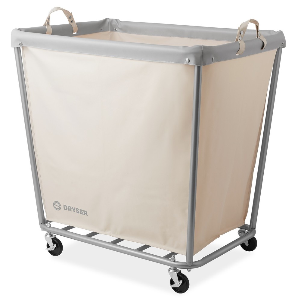 OPEN BOX – Commercial X-Large Rolling Canvas Bin Laundry Hamper on Wheels,White