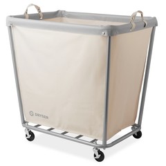 OPEN BOX – Commercial X-Large Rolling Canvas Bin Laundry Hamper on Wheels,White
