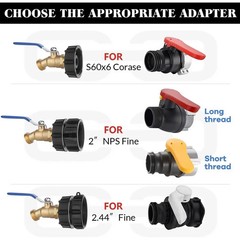IBC Tote Hose Adapter 275-330 Gallon Water Tank High Flow Valve