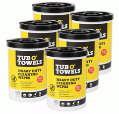 Tub O’ Towels TW90 Heavy Duty Cleaning Wipes 90 Count 6 Pack 10×12
