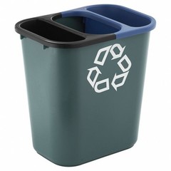 Rubbermaid Commercial Fg295073bla 1.1875 Gal Rectangular Recycling Bin, Open