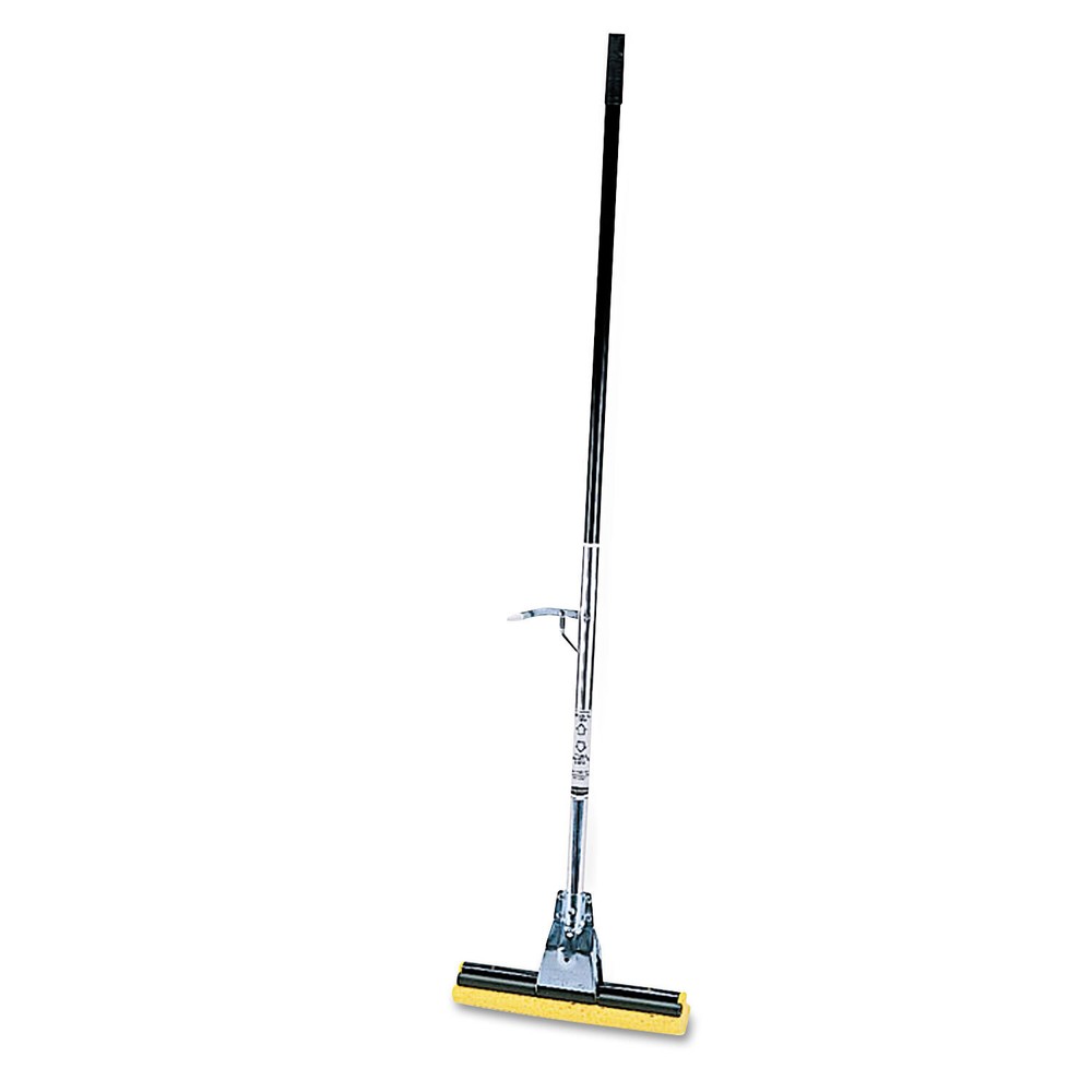 Rubbermaid Steel Roller Sponge Mop, Bronze Handle w/12″ Wide Yellow Sponge