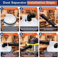 Cikawit Dust Separator – High-Efficiency Cyclone 12.2in, White