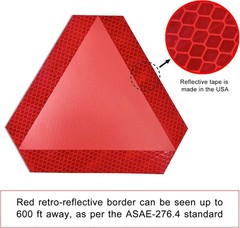 Slow Moving Vehicle Reflective Triangle Sticker, 2 Pack, 7″ x 8″, Diamond Grade