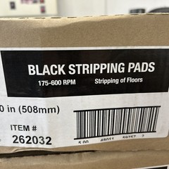 WAXIE (2) Black Stripping Pads, 20″ Diameter, 5/per Box (10) Total Pads
