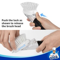 MR.SIGA Soap Dispensing Dish Brush Storage Set, Kitchen 4×6 – 4pack, Black
