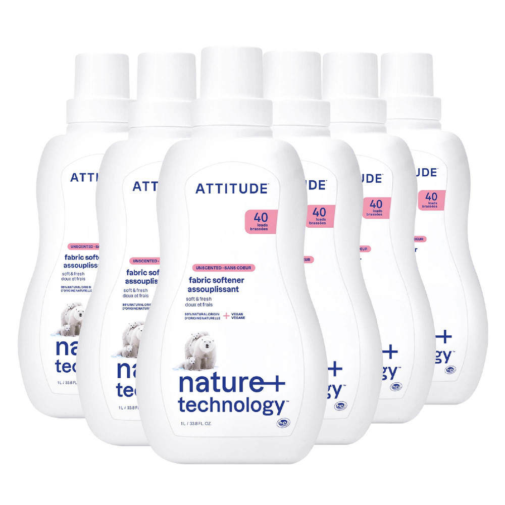 Attitude Liquid Fabric Softener Plant-Based Vegan He Compatible Naturally