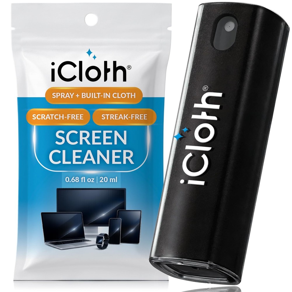 iCloth 0.68 fl oz (20ml), Black Spray Body & Transparent Protective Shell