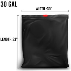Beidou-Pac 30 Gallon Trash Bags Drawstring 150 Count Bulk Black Unscented Heavy